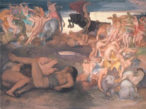 Amazons Fighting，c.1913 作者 鲁道夫·杰特玛